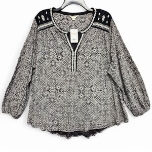 Lucky Brand Womens 3X Embroidered Peasant Popover Tunic Top‎ Boho NEW w/ Tag